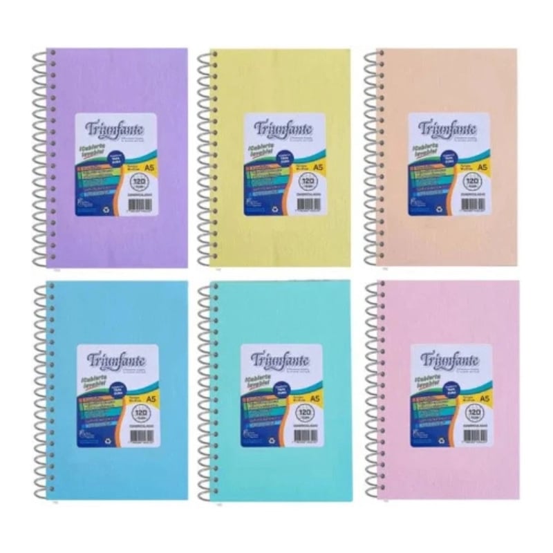 CUADERNO A5 120 HOJAS PASTEL