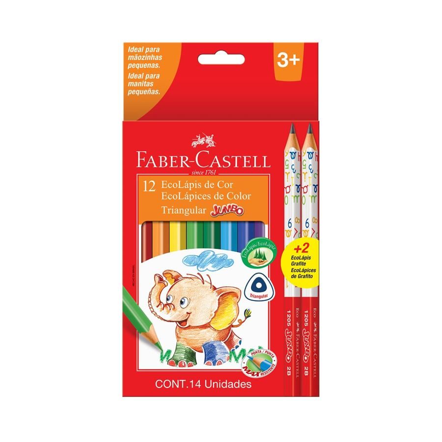 Lápices de colores Jumbo x12u Faber-Castell