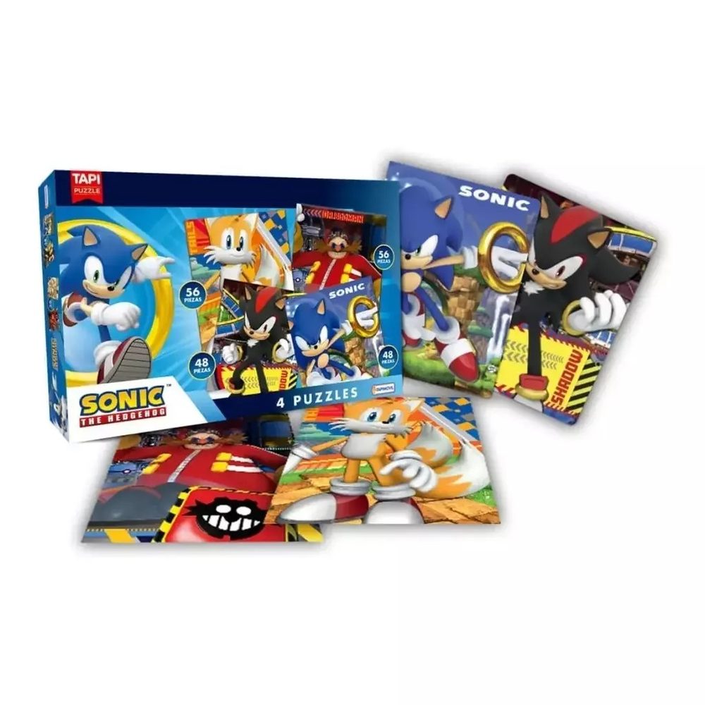 Rompecabezas Sonic x4 (48 y 56 piezas)